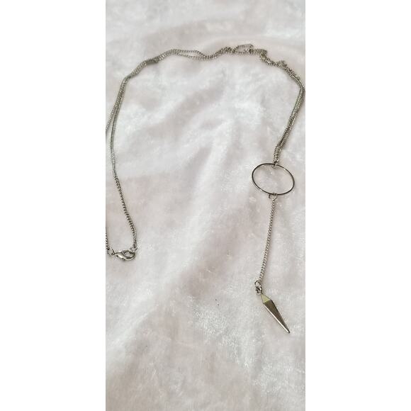 32" Silver tone slide necklace w/4 1/2" drop 1.1560 - Picture 2 of 9